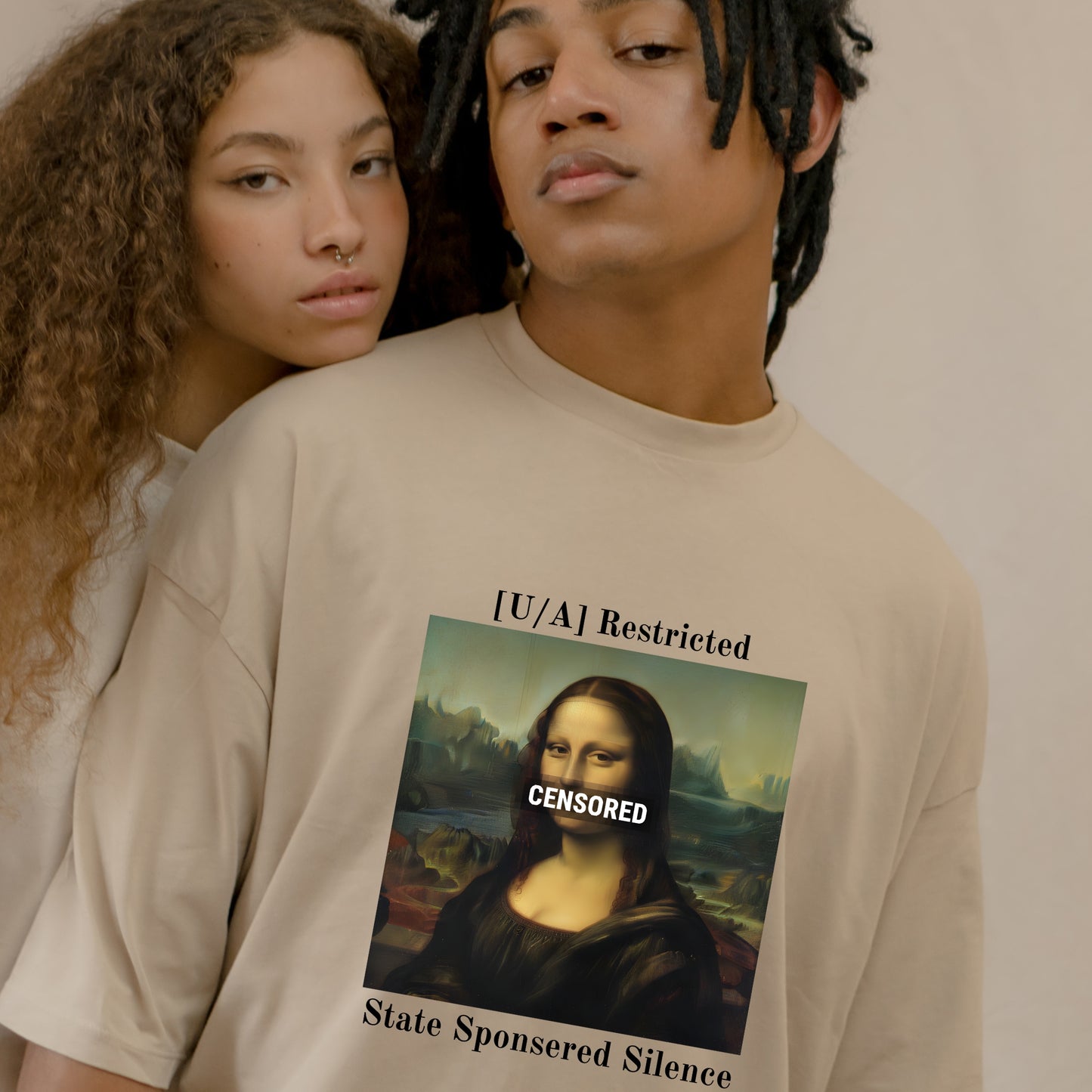 State Sponsored Silence - Mona Lisa Censored Art T-Shirt