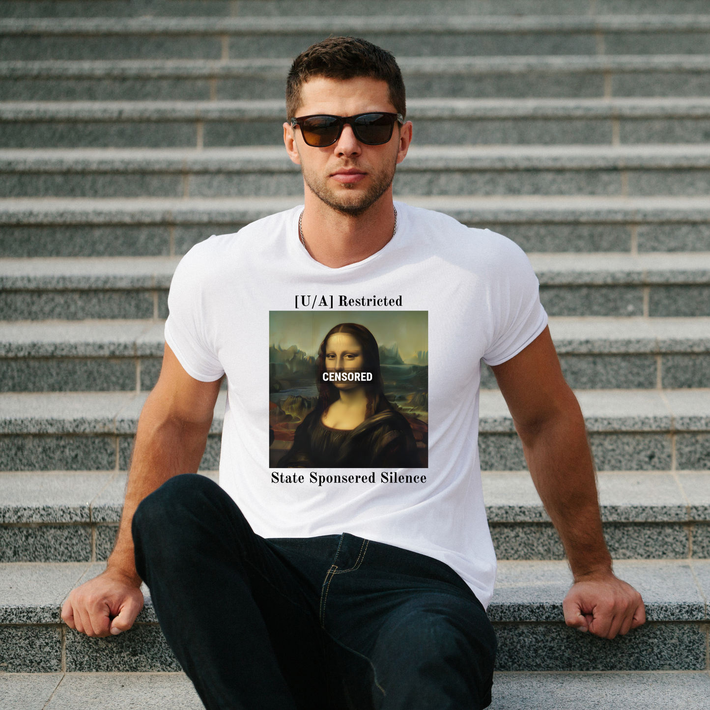 State Sponsored Silence - Mona Lisa Censored Art T-Shirt