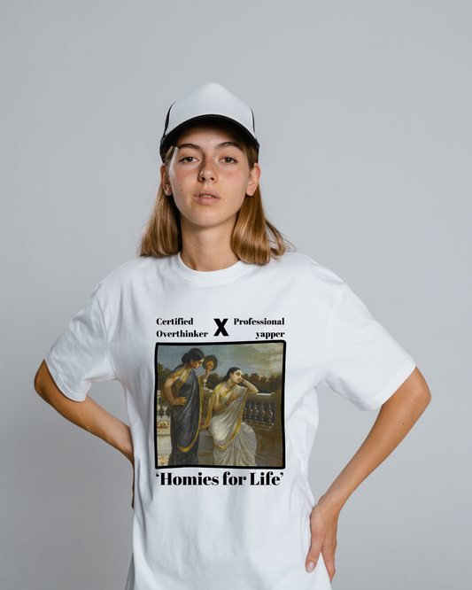 Homies for Life Desi Meme T-Shirt - Overthinker x Yapper Friendship Tee